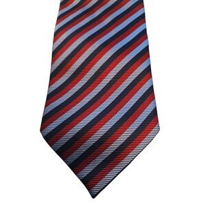Armani Collezioni Blue/Red Stripe Neck Tie 100% Silk Made in Italy